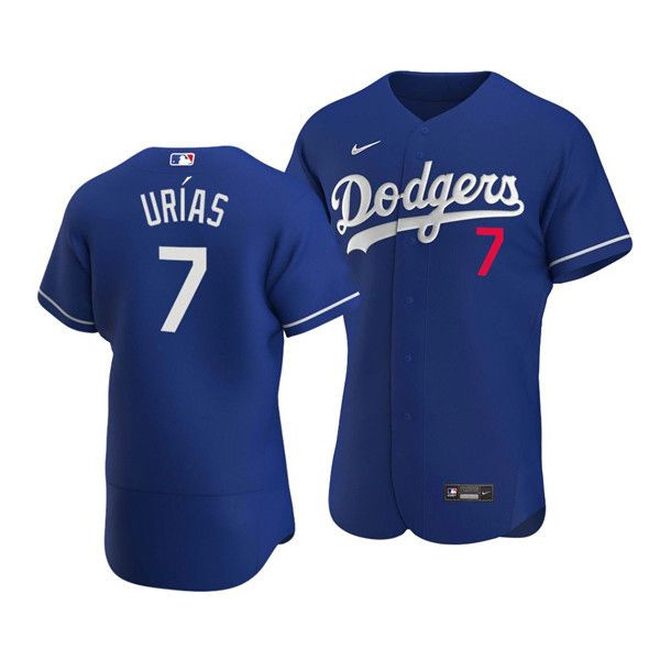 Men's Los Angeles Dodgers #7 Julio Urías Blue Flex base Stitched MLB Jersey
